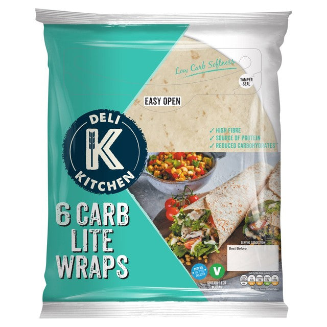 Deli Kitchen Carb Lite tortilla wraps 6 x 50g - British product