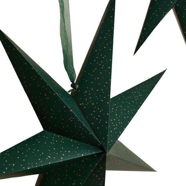 M&S green paper star Christmas decorations, imported from the UK