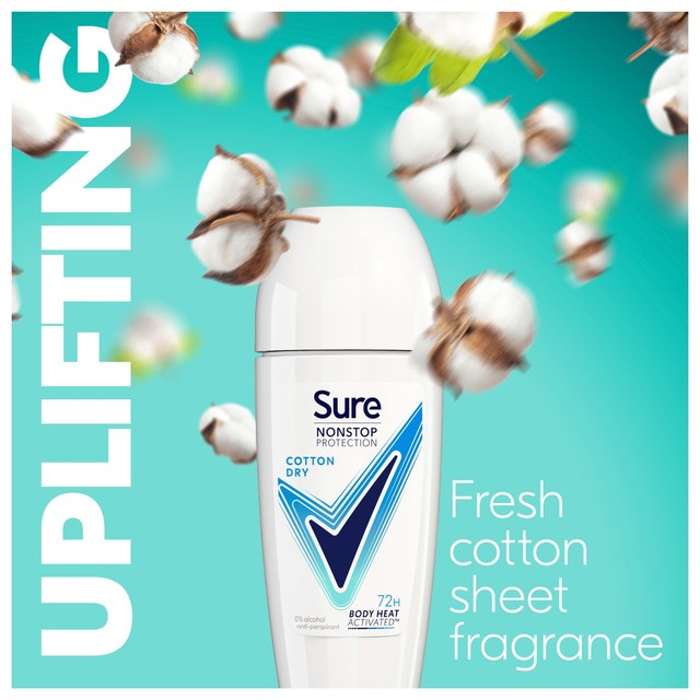 Sure Cotton Dry Antiperspirant Deodorant Roll-On 50ml (British brand)