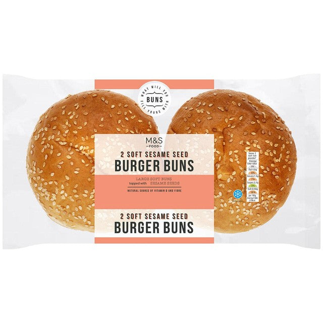 M&S Sesame Seed Buns 125g, imported from the UK