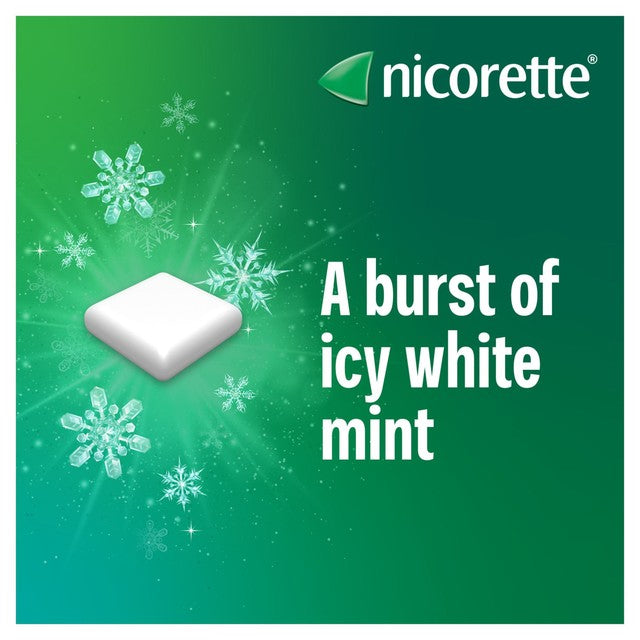 Nicorette icy white nicotine gum 2mg 105 pieces, imported from the UK