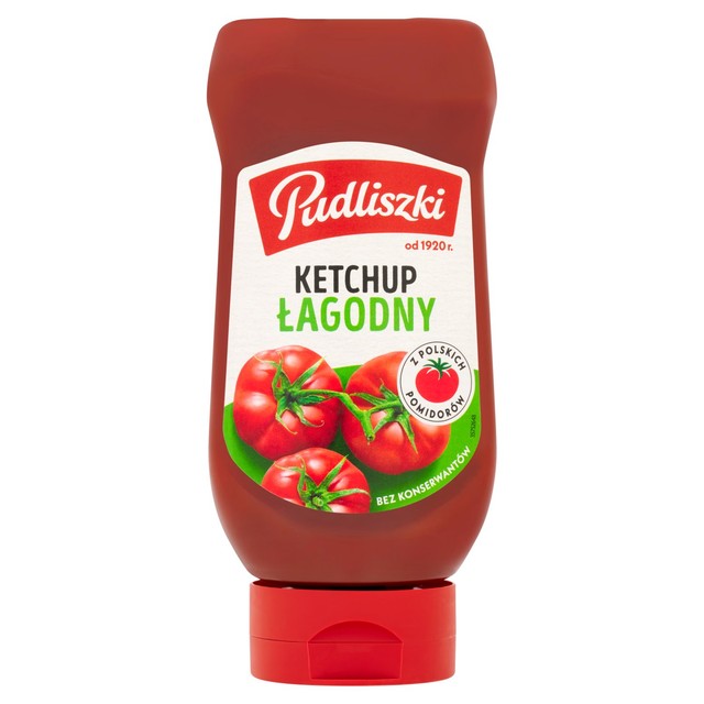 Pudliszki Mild Tomato Ketchup 480g, imported from the UK