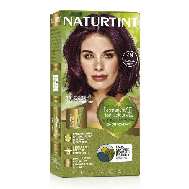 Naturtint hair colour gel 4M Mahogany Chestnut, imported from the UK