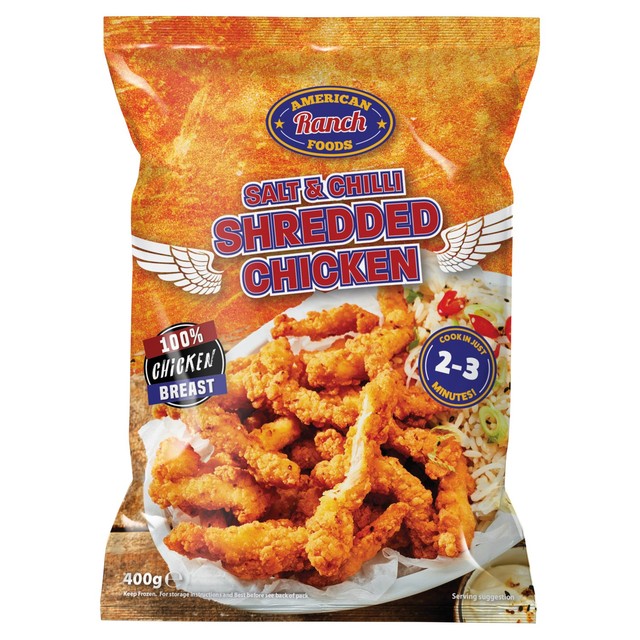 American Ranch salt and chilli shredded chicken 400g - British product