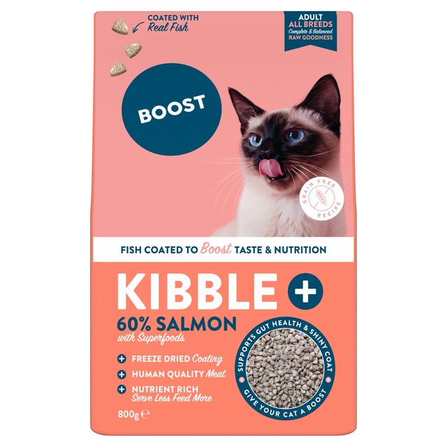 Boost Pet freeze dried coated salmon cat food 800g - British product