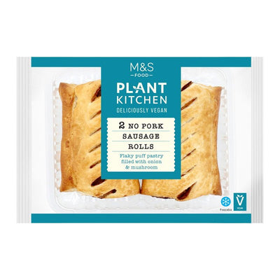 M&S Plant Kitchen Vegan No Pork Sausage Rolls 2 per pack