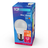 TCP mini globe screw E27 LED light bulb in warm white (British brand)