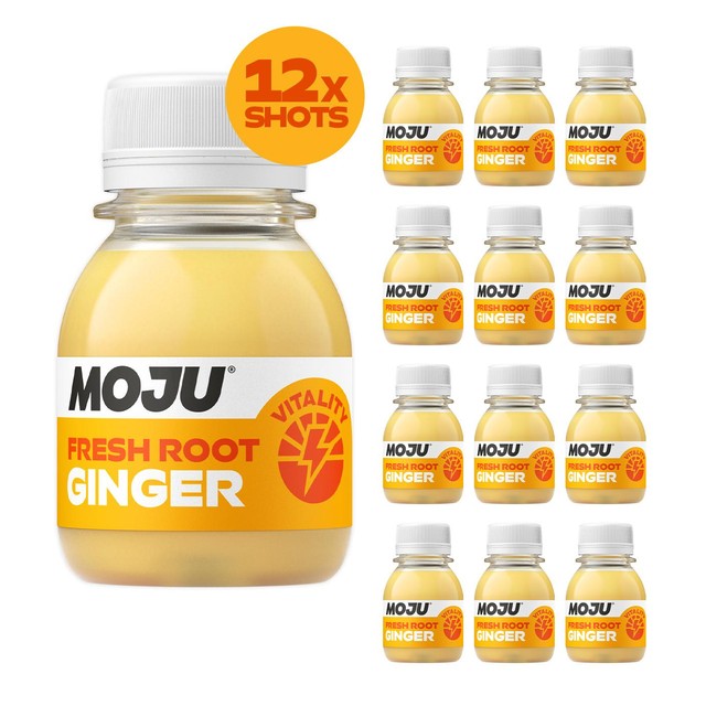 MOJU Ginger Vitality Shot 12 x 60ml multipack, imported from the UK