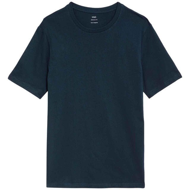 M&S Mens T-Shirt Navy Size L, imported from the UK