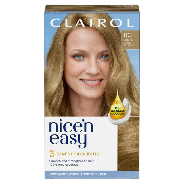 Clairol Nice'n Easy hair dye Medium Cool Blonde - British product