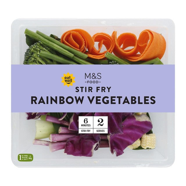 M&S Rainbow Mixed Vegetable Stir Fry vegetables 220g imported from the UK