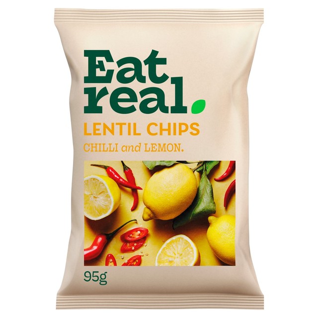 Eat Real lentil chips chilli and lemon 95g - British product