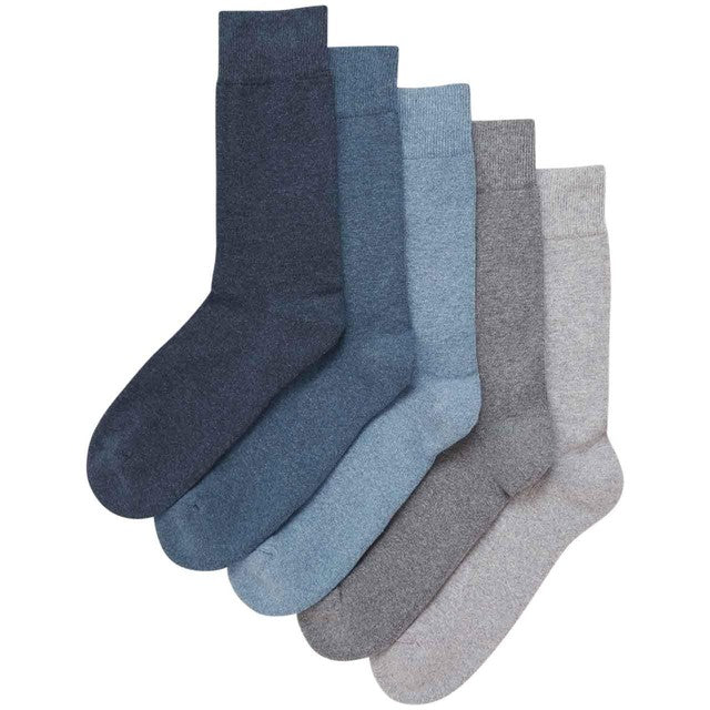 M&S Cool & Fresh Cushioned Socks Blue 9-12 5pk - British product