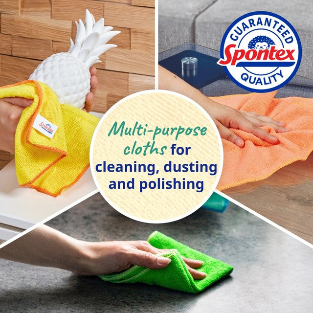 Spontex Microfibre cleaning cloths Multipurpose 4 pack (British brand)