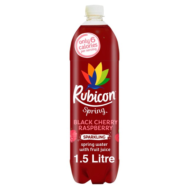 Rubicon black cherry raspberry flavoured spring water 1.5L, imported from the UK