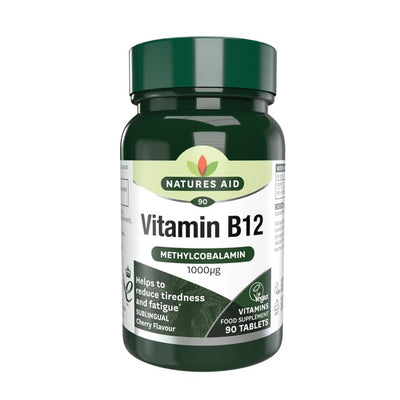 Natures Aid Vitamin B12 Supplement Tablets 1000mcg Sublingual 90 Tablets