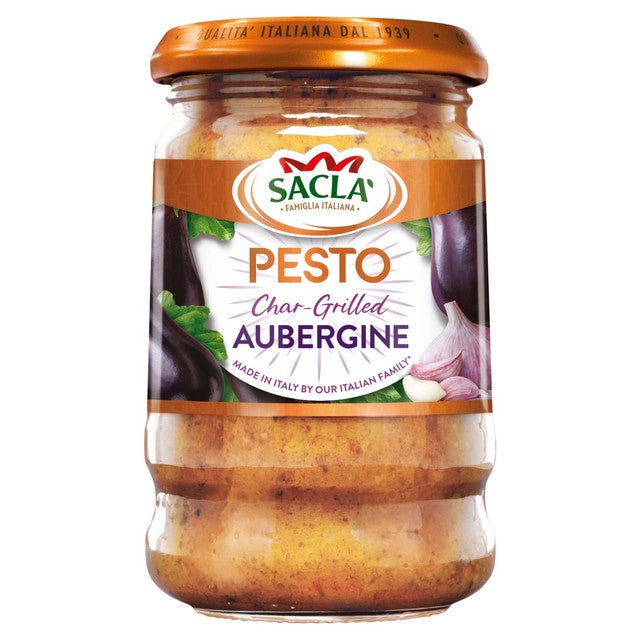 Sacla Char-Grilled Aubergine Pesto Sauce 190g (British brand)