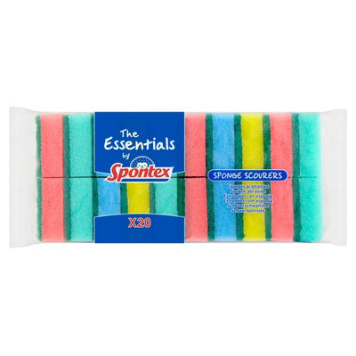 Spontex Essentials Sponge Scourers Mixed 20 Pack