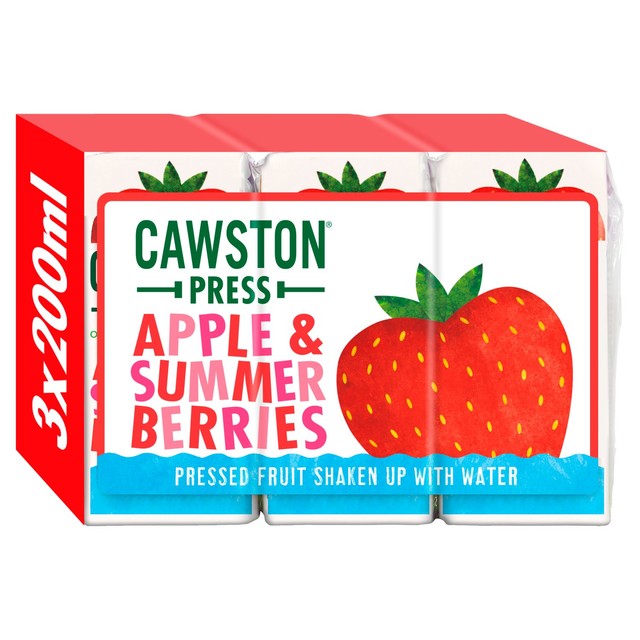 Cawston Press Apple and Summer Berries juice drink 3x200ml - British product