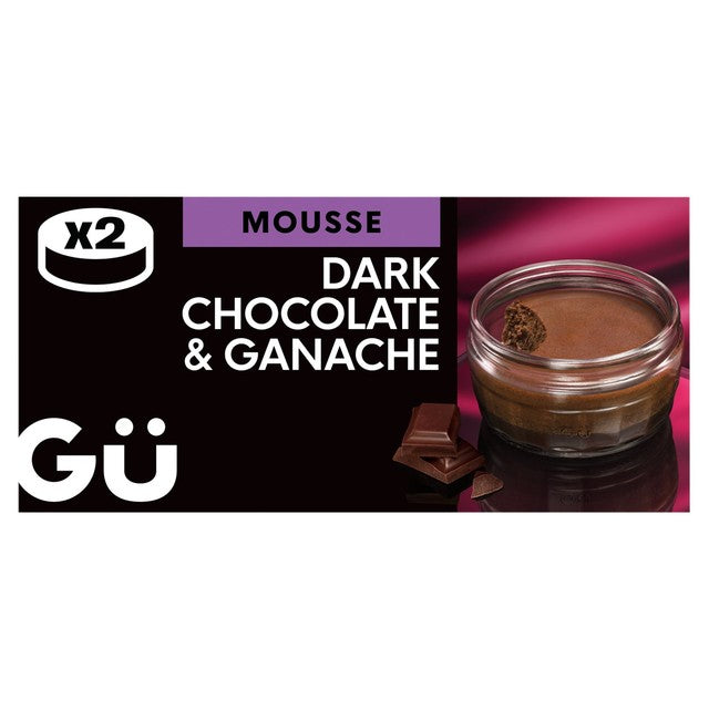 Gu dark chocolate mousse with ganache dessert 2 x 70g, UK version