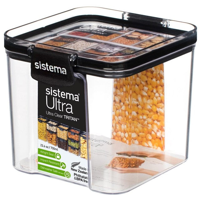 Sistema Square Tritan Food Storage Container 700ml (British brand)