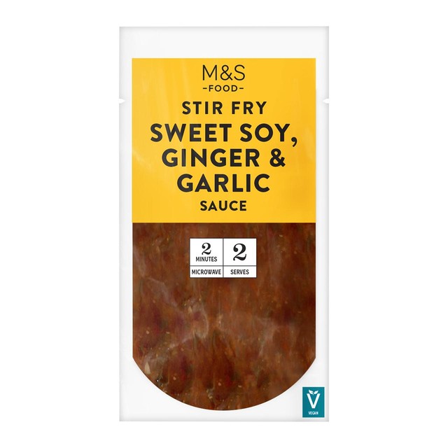 M&S sweet soy garlic and ginger stir fry sauce 150g, imported from the UK