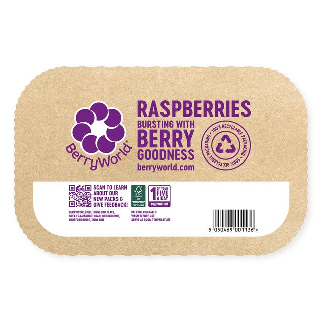 Berryworld raspberries fresh fruit 150g - British product