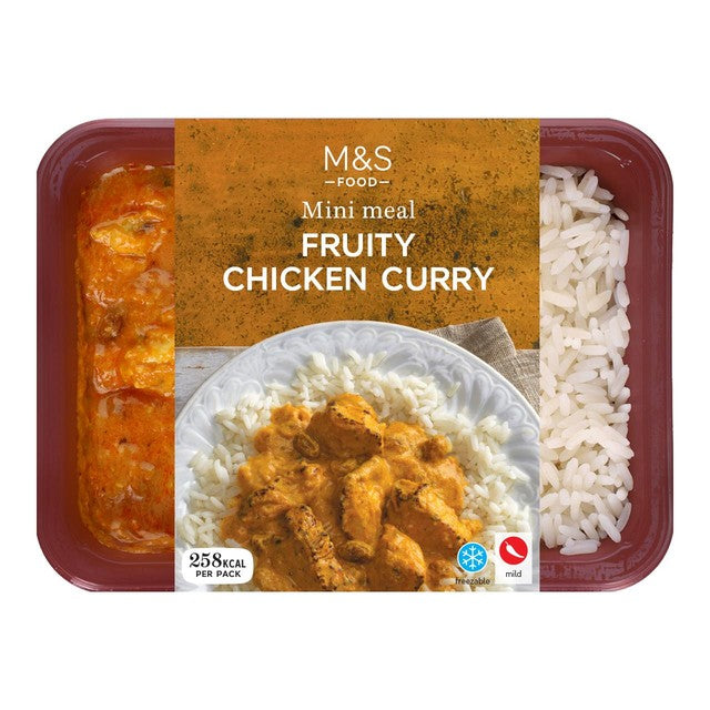 M&S Fruity Chicken Curry with Rice Meal 200g, imported from the UK
