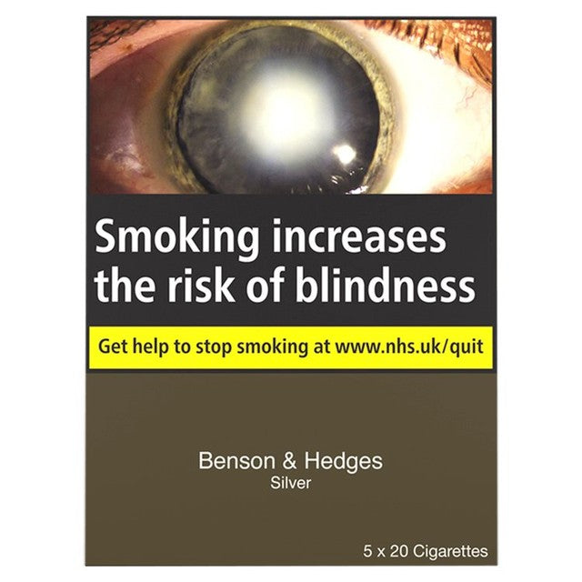 Benson & Hedges silver kingsize cigarettes multipack 100 count - British product