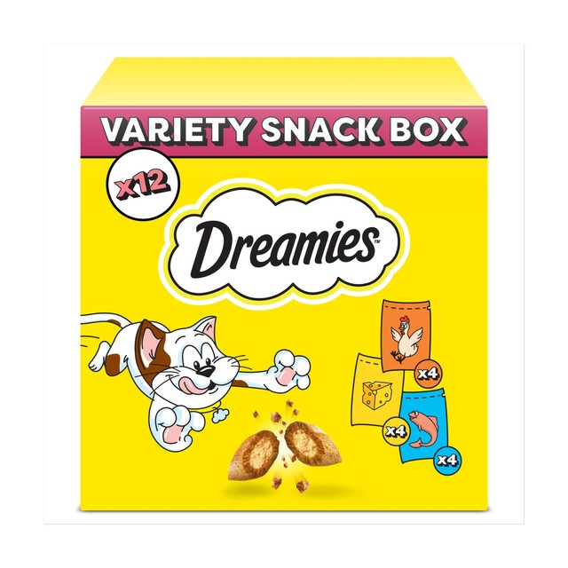 Dreamies cat treats with Chicken, Cheese and Salmon 12 x 60g - British product