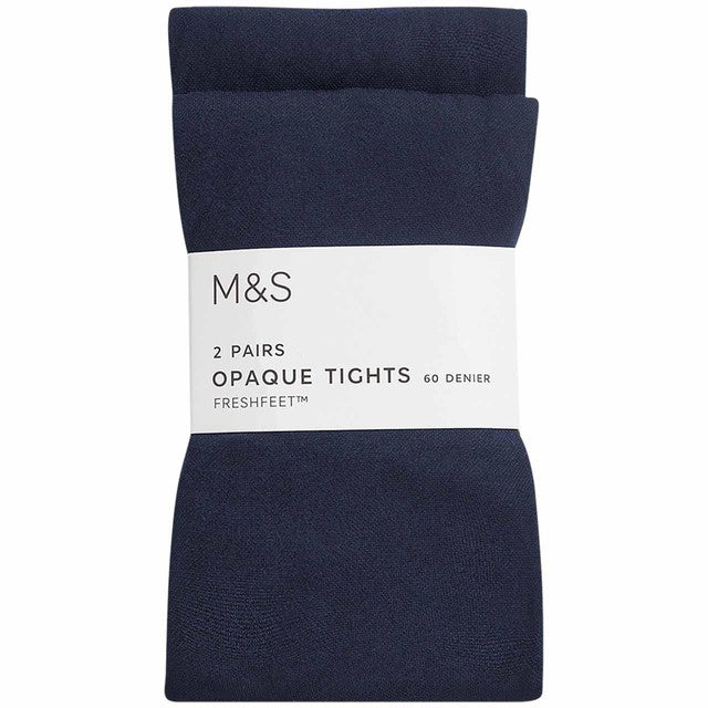 M&S Girls Navy School Tights for ages 9-10 years, imported from the UK