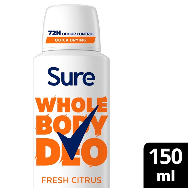 Sure Women's Whole Body Deodorant Spray Citrus 150ml (British brand)