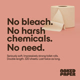 Naked Paper unbleached recycled toilet paper 24 rolls, imported from the UK