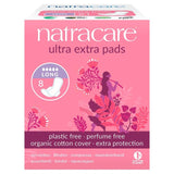 Natracare organic cotton ultra extra long pads with wings, imported from the UK