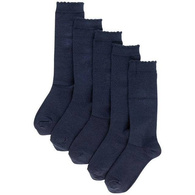 M&S Girls Knee High Socks Navy, imported from the UK