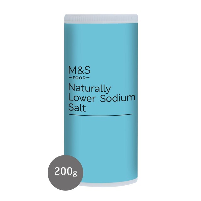 M&S Naturally Lower Sodium Salt 200g, imported from the UK