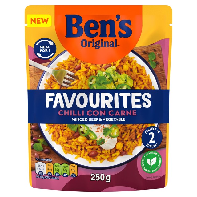 Ben's Original risotto ready meal Chilli con Carne 250g - British product