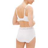 M&S Women's Cotton Lycra & Lace Full Briefs White Size 10, 5 Pack, imported from the UK