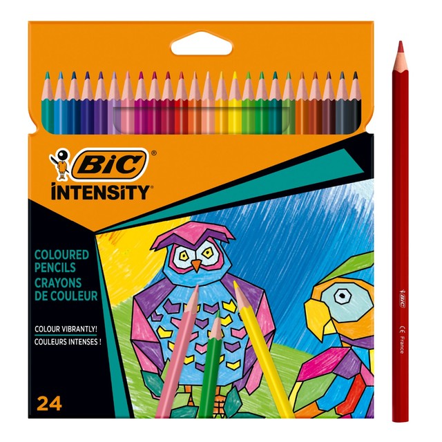 BIC Intensity colouring pencils wallet of 24 - British product