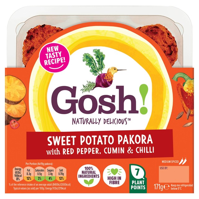 Gosh! sweet potato pakora 171g, UK version