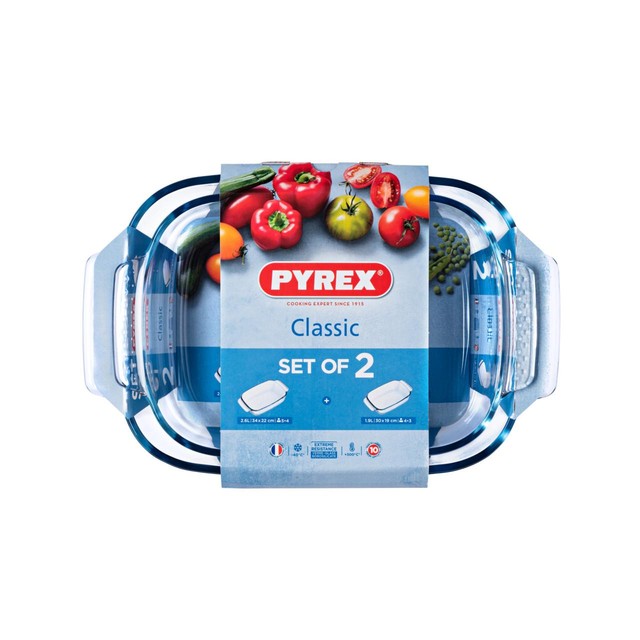 Pyrex rectangular roaster set 2 piece, imported from the UK