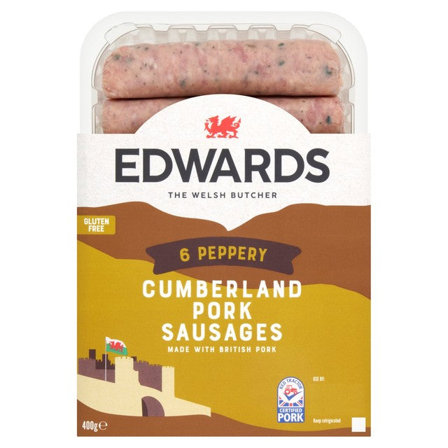 Edwards Cumberland Pork Sausages 400g - British product