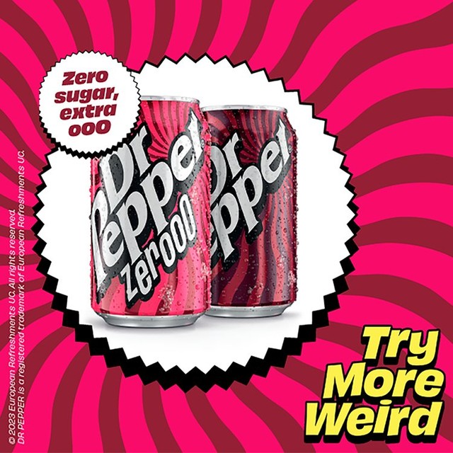 Dr Pepper soft drink 18 x 330ml cans - British product