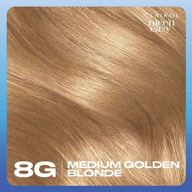 Clairol Nice'n Easy hair dye 8G Medium Honey Blonde - British product