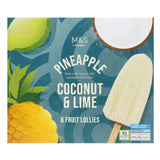 M&S pineapple coconut lime ice lollies 6 pack, imported from the UK