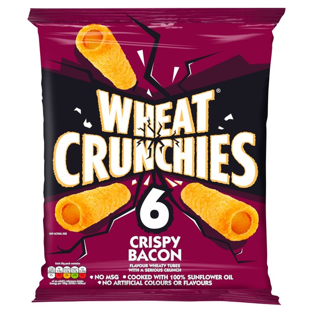 Wheat Crunchies bacon flavour crunchy wheat snack 6 pack (British brand)