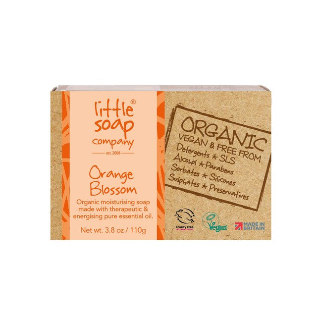 Little Soap Company organic bar soap orange blossom 110g, UK version