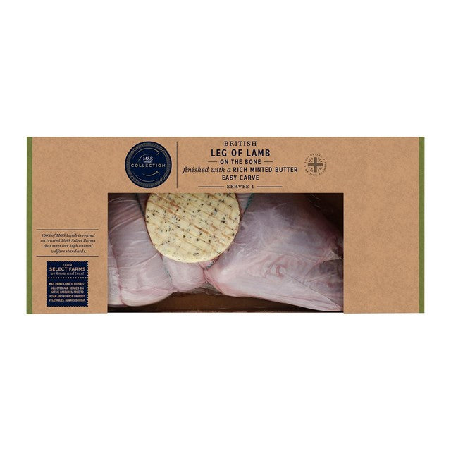 M&S carvery lamb leg with mint butter 1.2kg, imported from the UK