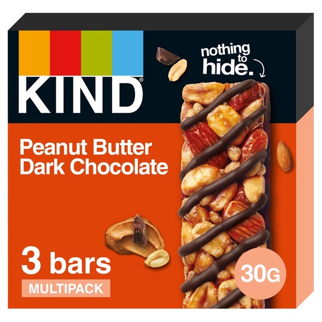 Kind peanut butter dark chocolate snack bars 3x30g, UK version