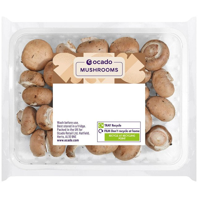 Ocado baby chestnut mushrooms 150g, imported from the UK